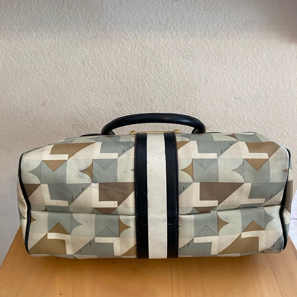 L.A.M.B Gwen Stefani Satchel Small Bag Leather,PVC,Geometric, Gold Hardware - Picture 15 of 16